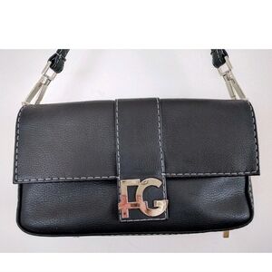 FRANCESCA GUERRERA Black Leather  Purse  Wyth CosmetiClutch Organizer *NEW*